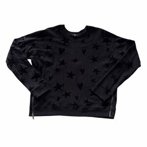 Rails Wmn’s L Marlo Flocked Hearts & Stars Print‎ Sweatshirt Zip